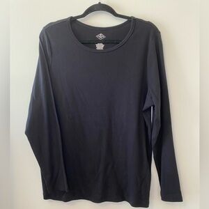 St. John's Bay Woman’s Black Gray Tee - Size: 1X